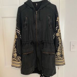 Embellished Free People Military Jacket XS